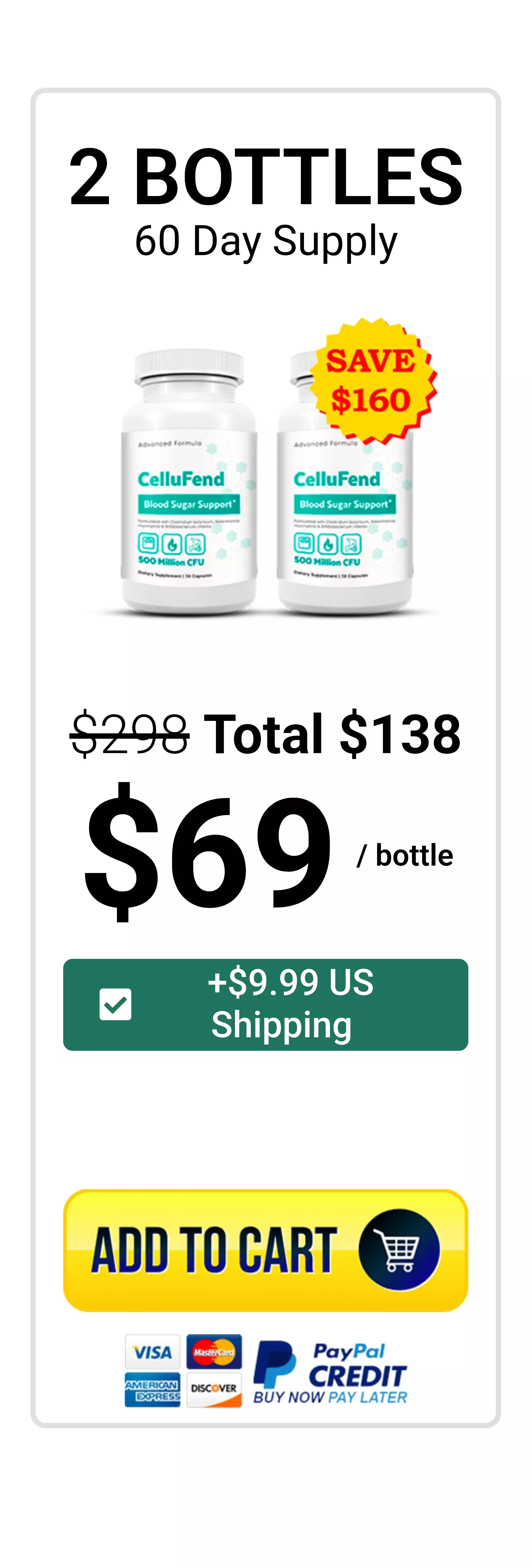 CelluFend™ 2 bottles pricing